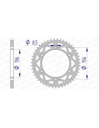 AFAM Aluminium Rear Sprocket 15206 - 520