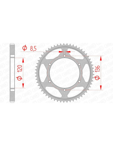 Couronne AFAM acier standard 12313 - 428