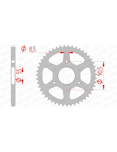 AFAM Steel Standard Rear Sprocket 80104 - 420