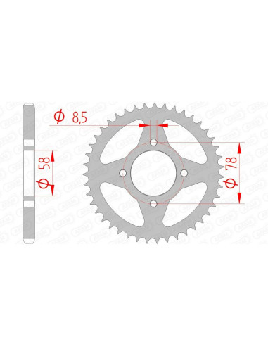 Couronne AFAM acier standard 14201 - 428