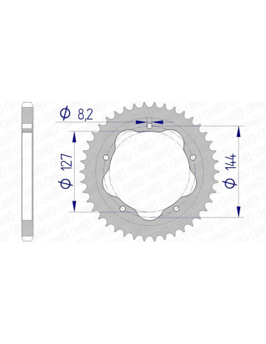 AFAM Aluminium Rear Sprocket 51608 - 525