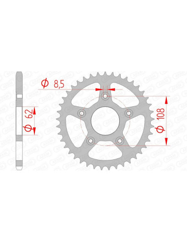 AFAM Steel Standard Rear Sprocket 44203 - 520