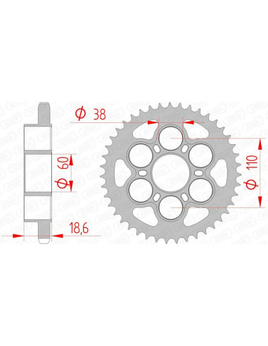 AFAM Steel Standard Rear Sprocket 50801 - 525