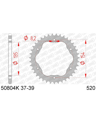 Couronne AFAM acier standard 50804K - 520