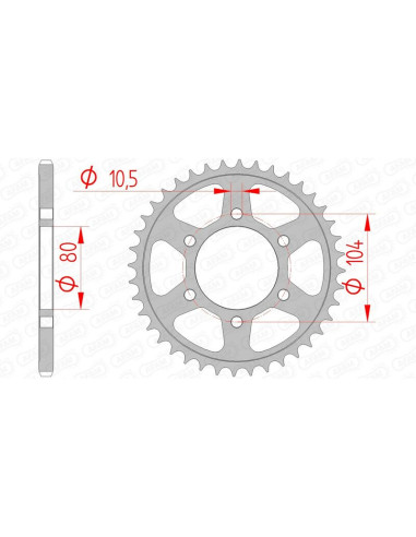 Couronne AFAM acier standard 16504 - 520