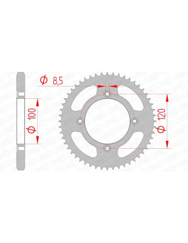 AFAM Steel Standard Rear Sprocket 38200 - 428