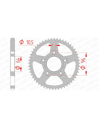 AFAM Steel Standard Rear Sprocket 10203 - 428