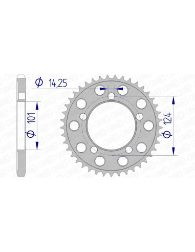 AFAM Aluminium Rear Sprocket 72801 - 525