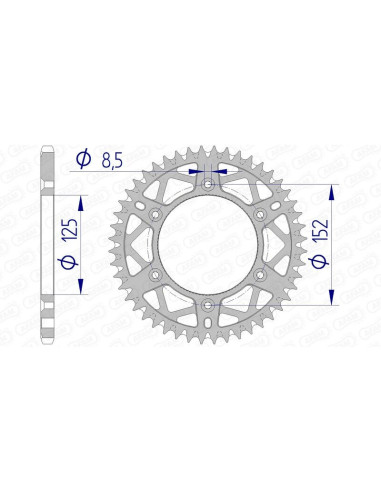 Couronne AFAM aluminium Ultra-Light anti-boue 39300 - 520