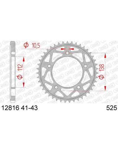 Couronne AFAM acier standard 12816 - 525