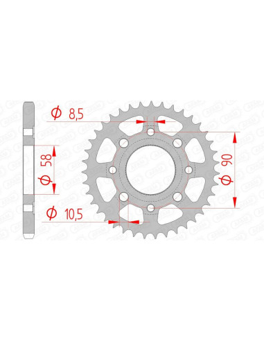 Couronne AFAM acier standard 10201 - 428