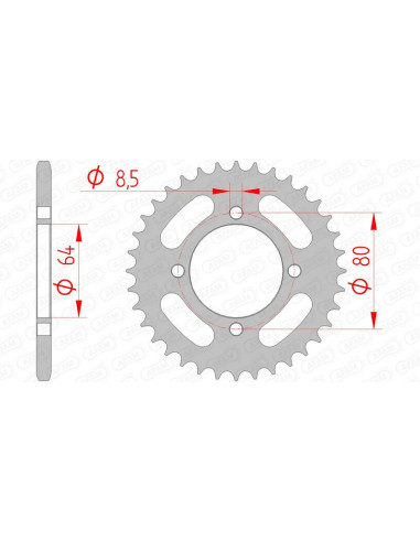 AFAM Steel Standard Rear Sprocket 12101 - 420