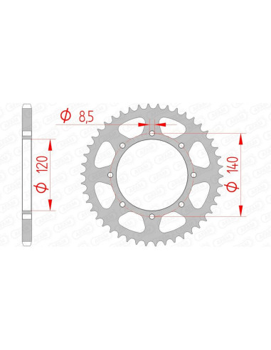 Couronne AFAM acier standard 16600 - 520