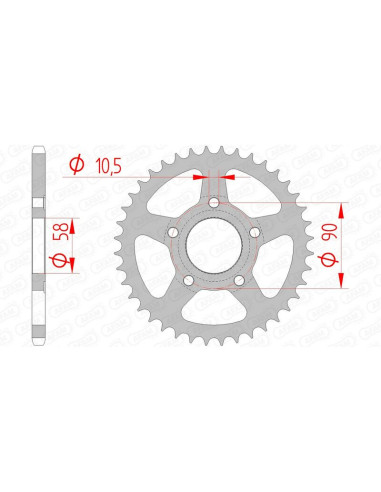 AFAM Steel Standard Rear Sprocket 10215 - 520