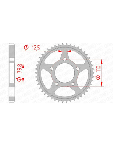 AFAM Steel Standard Rear Sprocket 86600 - 530