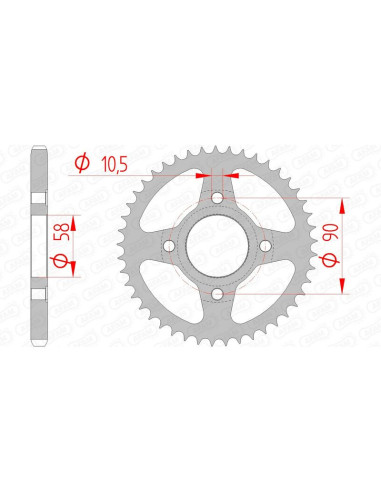 AFAM Steel Standard Rear Sprocket 10223 - 428