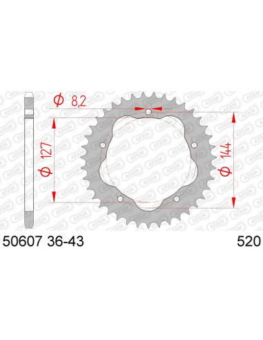 Couronne AFAM acier standard 50607 - 520