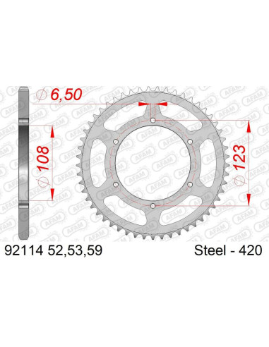 Couronne AFAM acier standard 92114 - 420