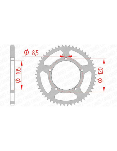 Couronne AFAM acier standard 35103 - 420