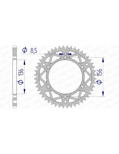 AFAM Aluminium Ultra-Light Self-Cleaning Rear Sprocket 15206 - 520