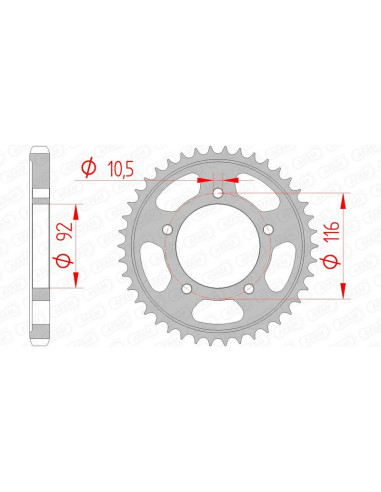 AFAM Steel Standard Rear Sprocket 16900530