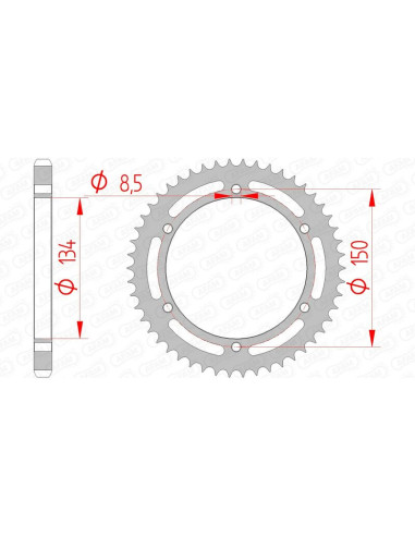 AFAM Steel Standard Rear Sprocket 16203 - 428