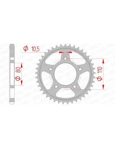 Couronne AFAM acier standard 10504 - 525