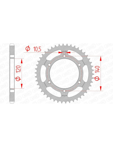 Couronne AFAM acier standard 14507 - 525