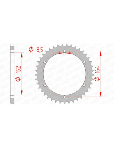 Couronne AFAM acier standard 12502 - 520