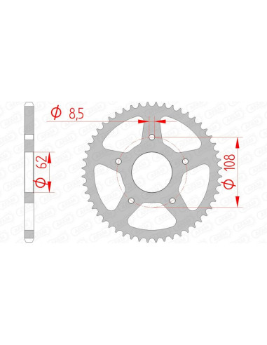 AFAM Steel Standard Rear Sprocket 92122 - 420