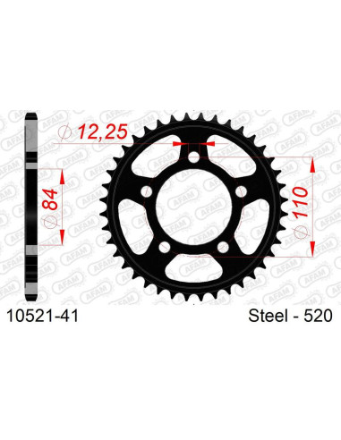 Couronne AFAM acier standard 10521 - 520