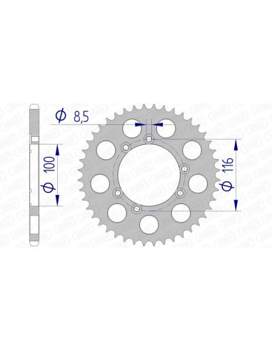 Couronne AFAM aluminium 93303 - 520