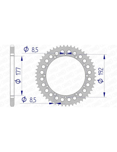 Couronne AFAM aluminium 63300 - 520