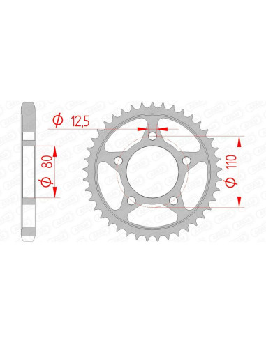 AFAM Steel Standard Rear Sprocket 10605 - 530