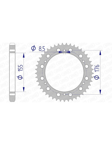 Couronne AFAM aluminium 87601 - 530