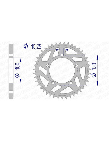 AFAM Aluminium Rear Sprocket 36802 - 525