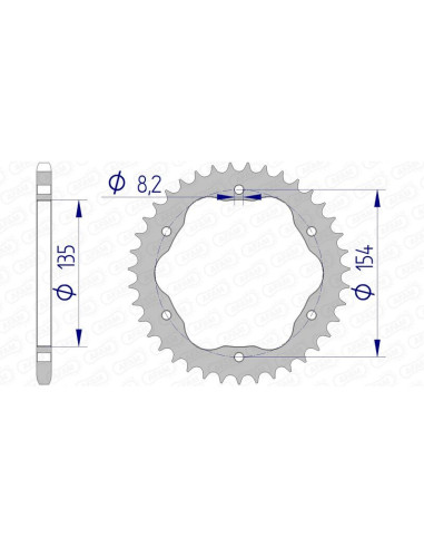 AFAM Aluminium Rear Sprocket 51804 - 520