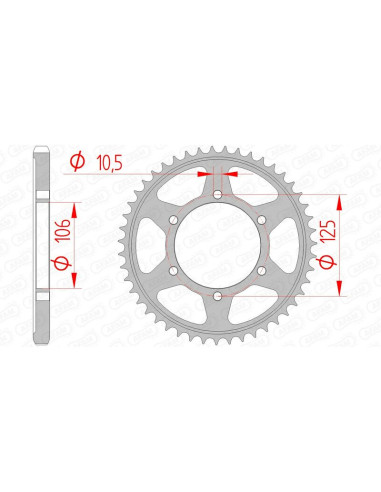 AFAM Steel Standard Rear Sprocket 86605 - 525