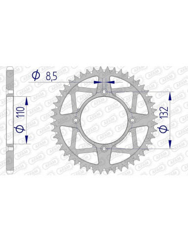 Couronne AFAM aluminium Ultra-Light anti-boue 72306 - 520