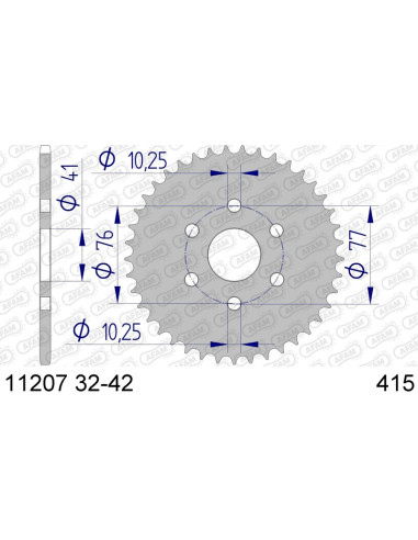 AFAM Aluminium Ultra-Light Rear Sprocket 11207 - 415