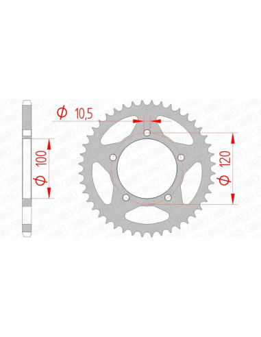 AFAM Steel Standard Rear Sprocket 35801 - 520