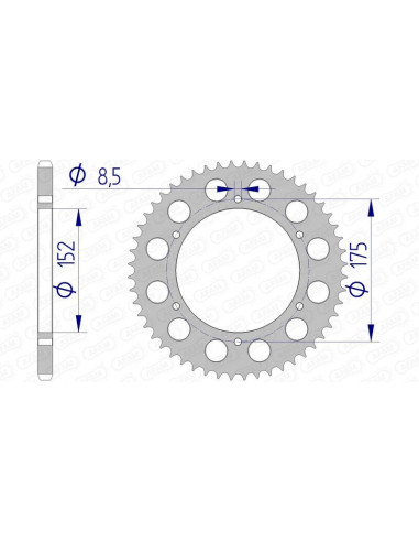 Couronne AFAM aluminium Ultra-Light anodisé dur 13301 - 520