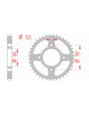 Couronne AFAM acier standard 10603 - 530