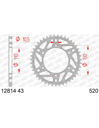 Couronne AFAM acier standard 12814 - 520