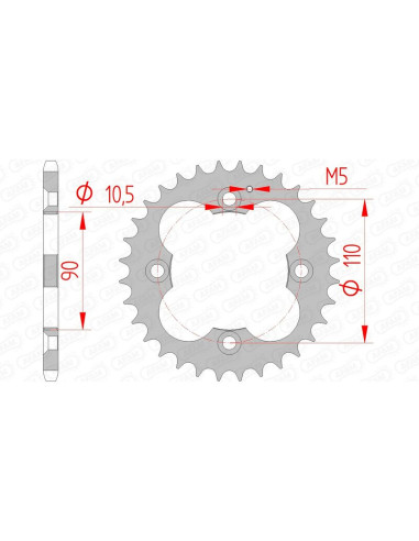 Couronne AFAM acier standard 92324 - 520