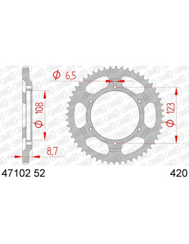 Couronne AFAM acier standard 47102 - 420