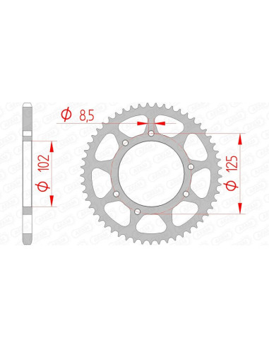 Couronne AFAM acier standard 41100 - 420