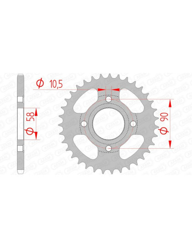 AFAM Steel Standard Rear Sprocket 10214 - 520