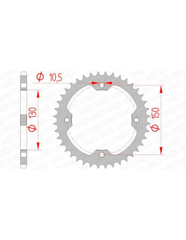 AFAM Steel Standard Rear Sprocket 92328 - 520