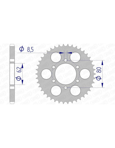 Couronne AFAM aluminium Ultra-Light anodisé dur 13208 - 428